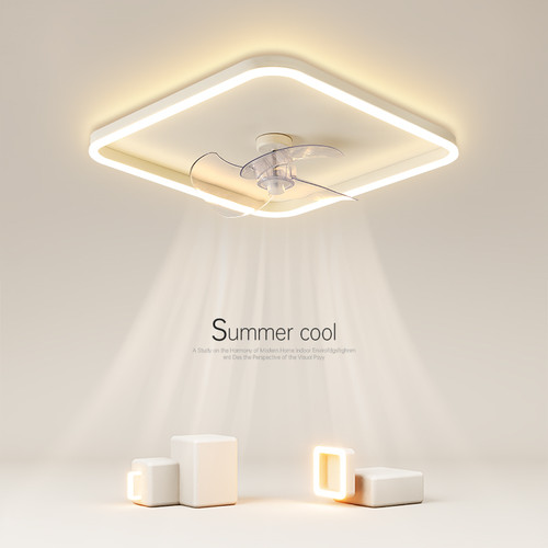 现代简约卧室吸顶灯风扇灯