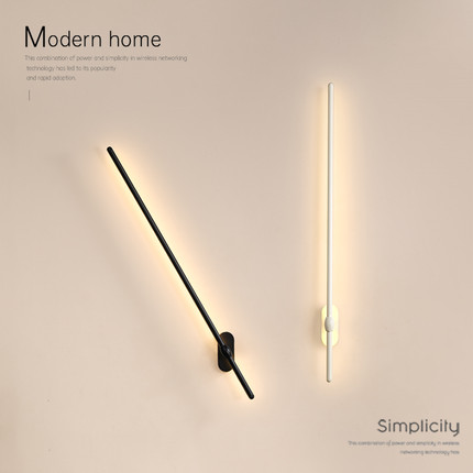 创意一字长条LED壁灯简约现代客厅灯过道背景墙灯极简卧室床头灯