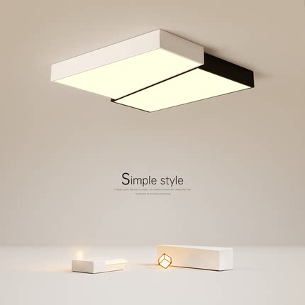 卧室吸顶灯现代简约客厅灯正方形大气创意个性led书房房间灯具