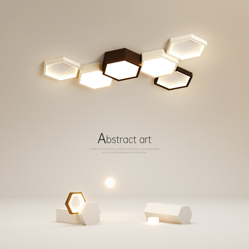 创意卧室灯简约现代LED吸顶灯中山客厅灯几何书房灯饭厅房间灯具