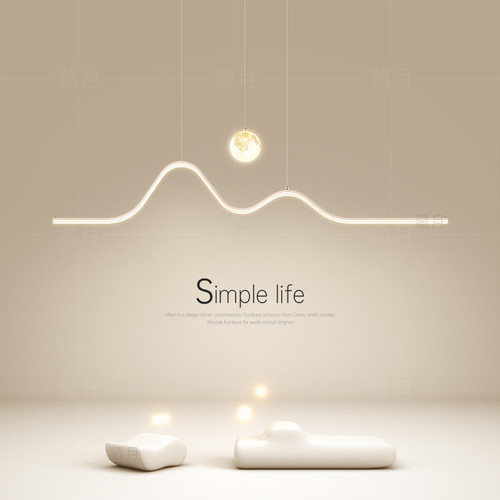 简约现代高级感长条led餐厅吊灯