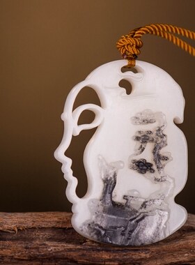 【尚玉雅集】仰不愧天 青花 挂件新疆和田玉籽料苏州苏工徐凯作品