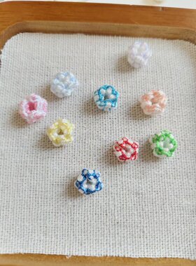 3mm桃花圈手工编织线圈隔圈8八股编装饰隔圈DIY红绳饰品彩色圈圈
