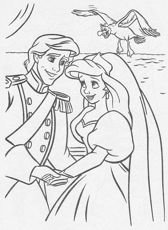 小美人鱼迪士尼公主线稿儿童涂色绘画电子版189张