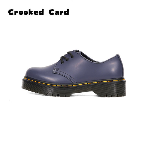 CrookedCard2025新款高帮厚底圆头马丁靴女复古英伦风秋冬百搭鞋