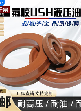 氟胶USH/UN液压油缸油封密封圈耐高温氟橡胶U/Y型圈大全活塞杆FKM