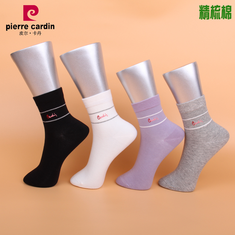 满3双包邮 皮尔卡丹女棉袜PC604 精梳棉 中厚 秋冬女袜 34-38码