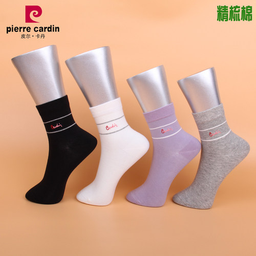 满3双包邮 皮尔卡丹女棉袜PC604 精梳棉 中厚 秋冬女袜 34-38码
