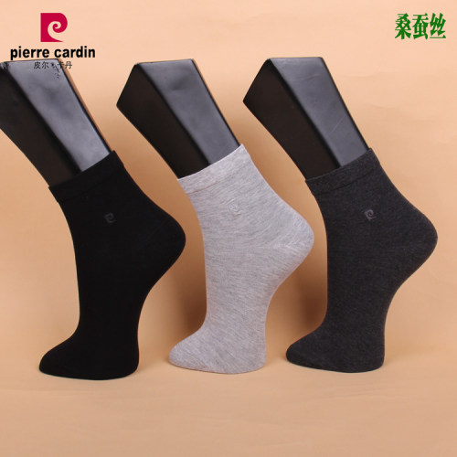3双包邮皮尔卡丹男+夏桑蚕丝棉袜