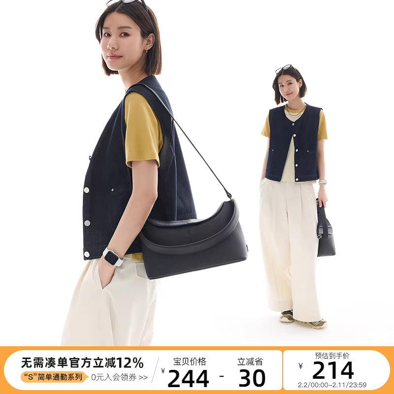 CLOUDSPACE【蓝调牛仔】金属撞色纽扣圆领马甲女简约显瘦上