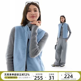 CLOUDSPACE 户外运动轻量冬柔糯摇粒绒马夹保暖马甲女 铃兰背心