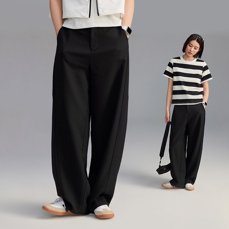 CLOUDSPACE【立体裤】解构分割茧型阔腿黑色休闲裤春装裤子