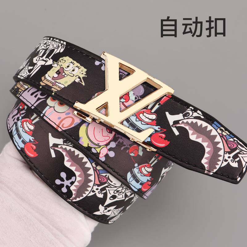 爱马男仕皮带新款真皮字母男士腰带自动百搭商务休闲裤带时尚牛仔
