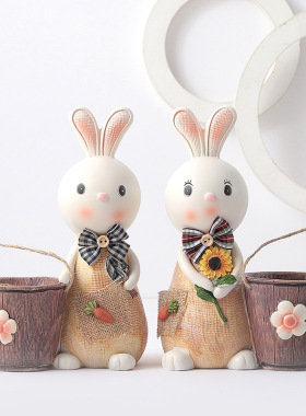 卡通兔子存钱罐生日礼物桌面笔筒