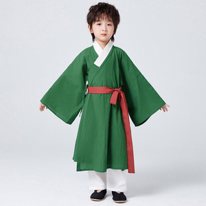 春季棉麻宋制交领袍长衫中国风男女儿童汉服书生诗意日常演出唐装