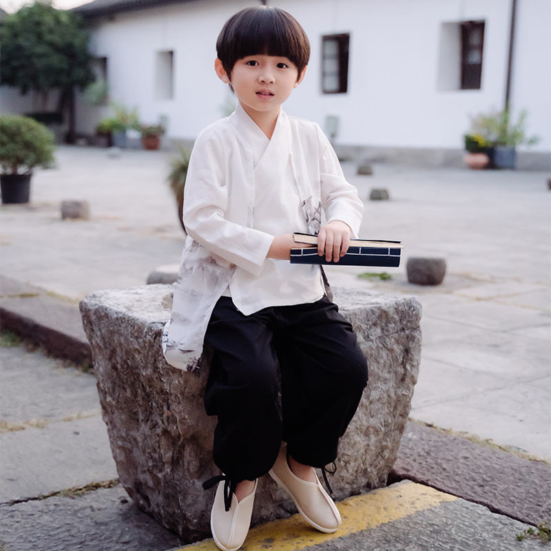复古唐装朗诵书法文艺宋制表演服