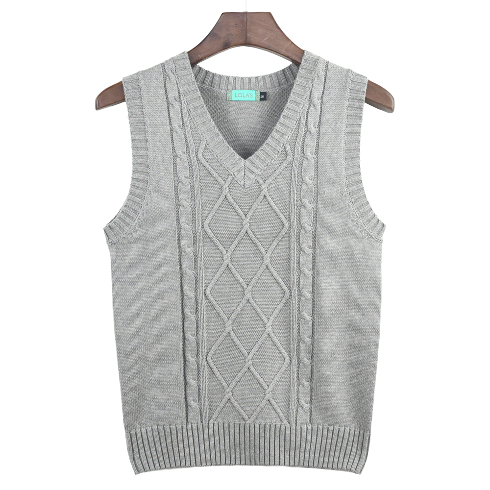 Autumn and winter 20 sweater vest knitting twisted rope vest Pullover womens V-neck Korean sleeveless shoulder sweater twisted cotton