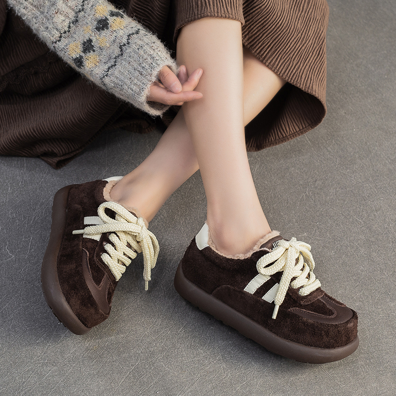 新款保暖棉鞋加绒德训鞋女