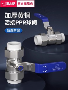 潜艇黄铜Ppr入口水管开关总阀加厚全铜点点热熔双活球阀