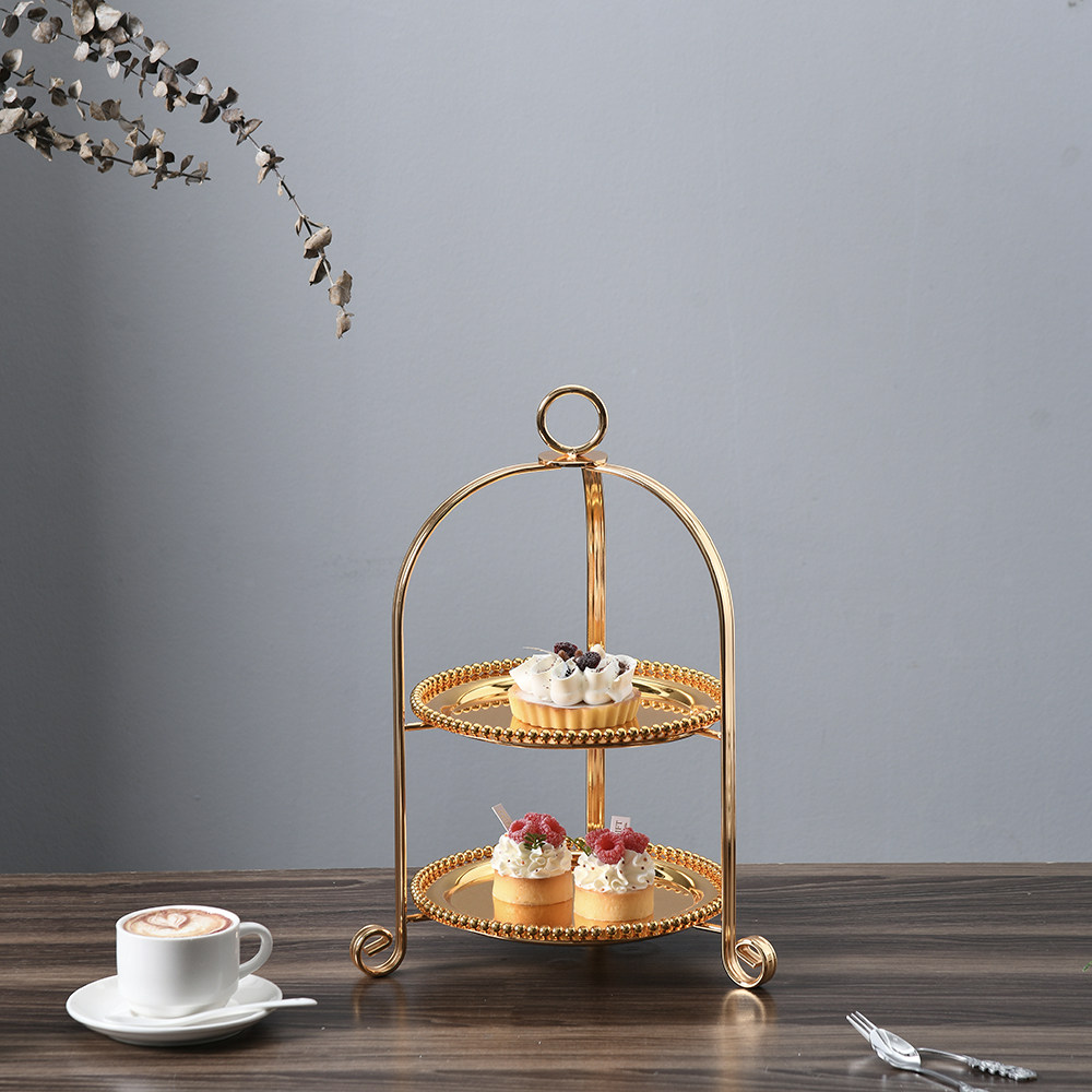 欧式轻奢甜品台装饰摆件展示架茶歇摆台多层蛋糕架下午茶点心架子