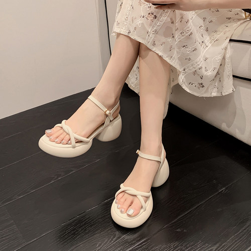 防水台增高小码凉鞋女313233厚底