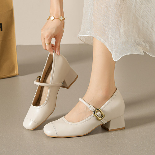 小码女鞋31码32码33码34单鞋2024新款法式玛丽珍女鞋小个子内增高