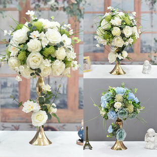 婚庆道具酒店桌花迎宾区摆件 婚礼堂仿真花艺橱窗摄影KTV酒吧装饰