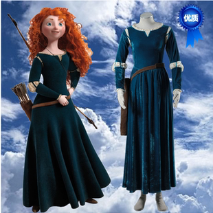 Disney迪士尼勇敢传说梅莉达公主衣服cosplay日常/舞台表演服装女