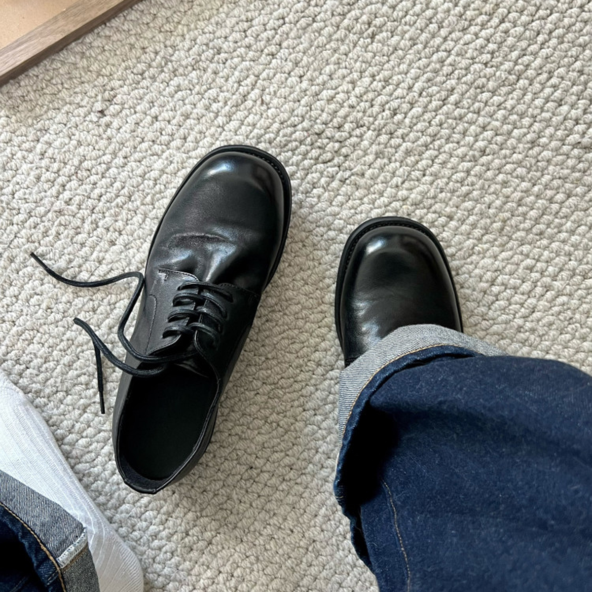 黑色德比鞋男厚底增高水洗牛皮固特异皮鞋真皮圆头商务通勤休闲鞋,流行男鞋,休闲皮鞋,淘宝优惠券,粉丝福利购,淘宝优惠卷