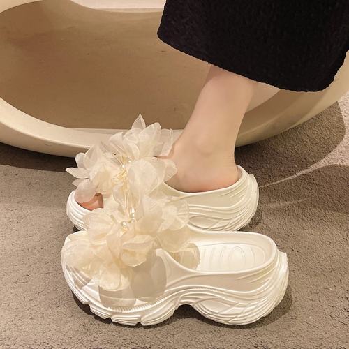 厚底绝美花朵凉鞋女款2025新款