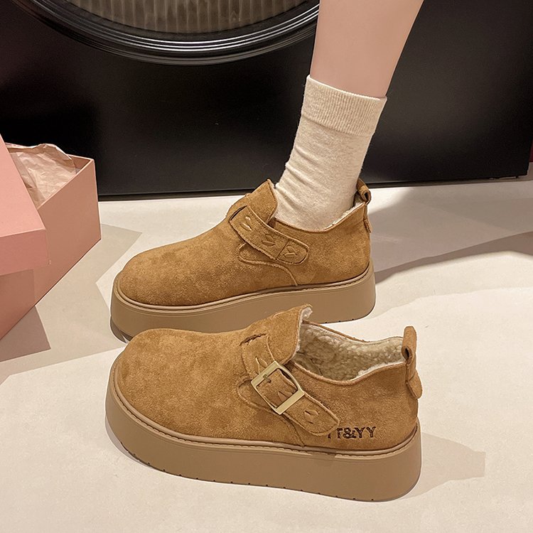 厚底全包毛毛勃肯鞋加绒雪地靴