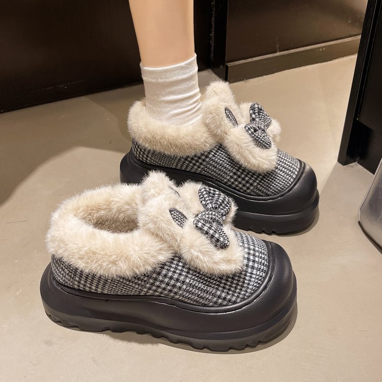 厚底包跟棉拖鞋女款家用