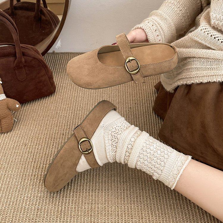 勃肯包头半拖鞋女外穿懒人一脚蹬粗跟春季2026新款配裙穆勒凉拖鞋