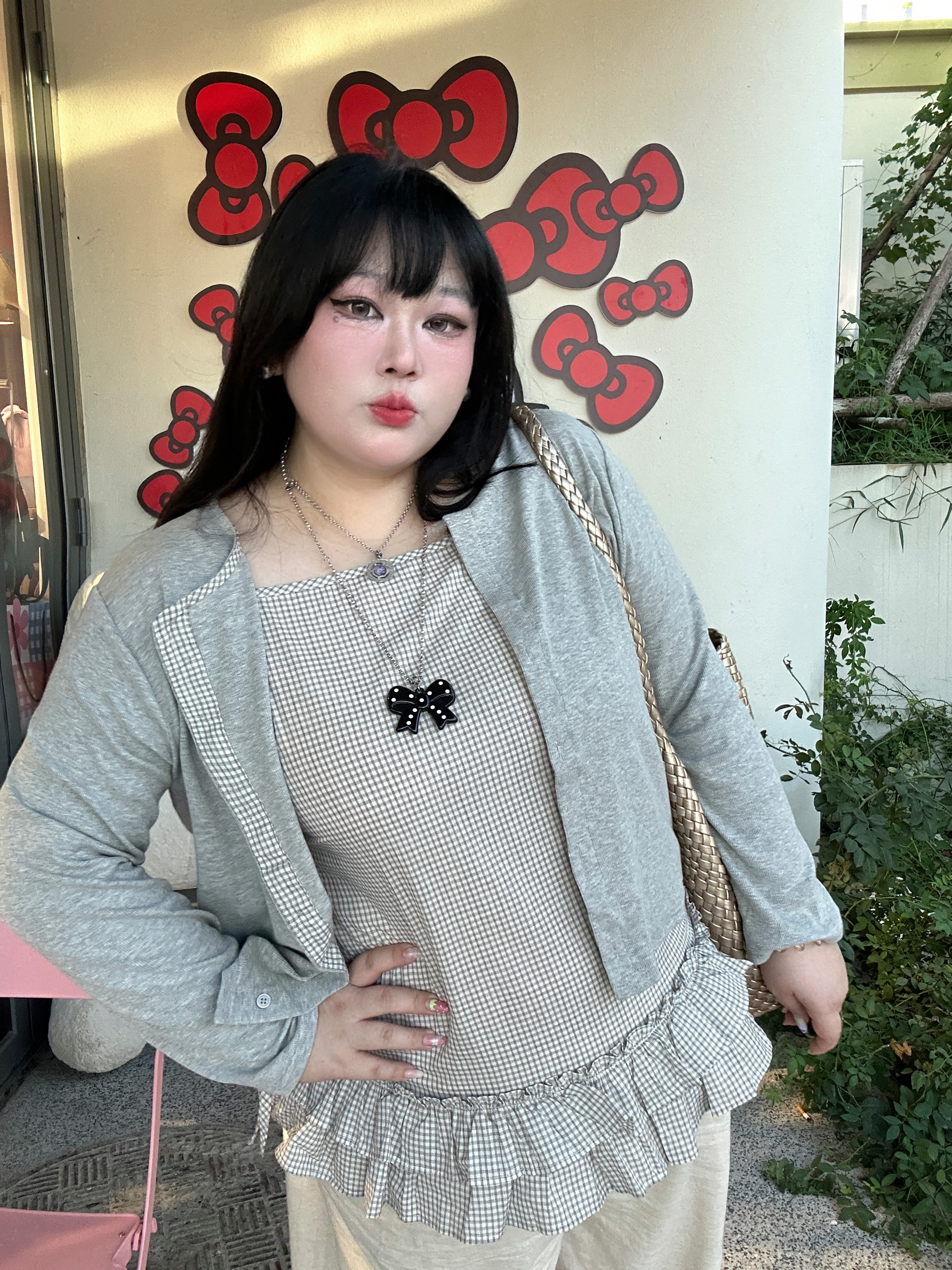 大码220斤秋复古日系奈奈风蛋时尚套装