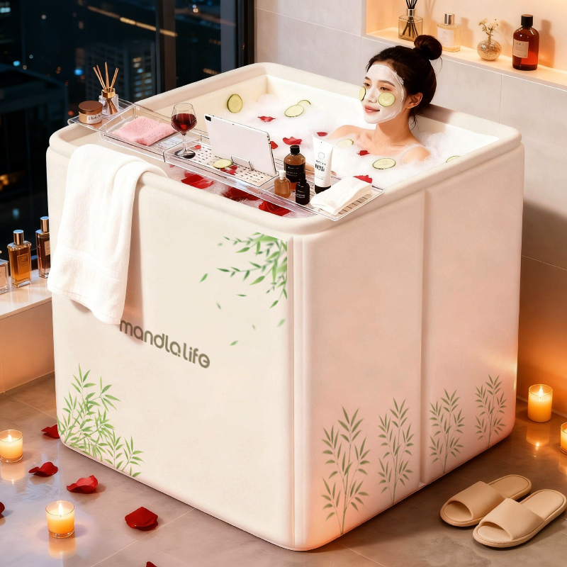 日本进口泡澡桶折叠成人洗澡桶