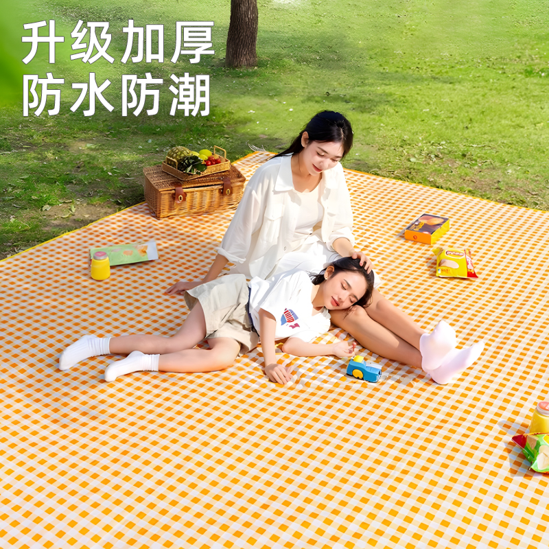 野餐垫2025新款格子户外露营防潮地垫加厚防潮防水春游草坪大垫子