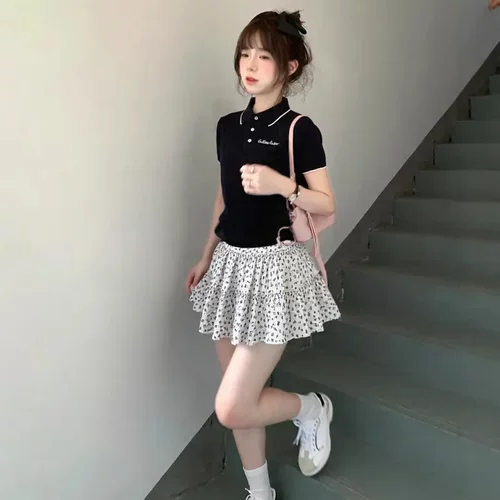 白色碎花短裙半身裙女款2026新款夏日小个子高腰显瘦a字蛋糕裙子