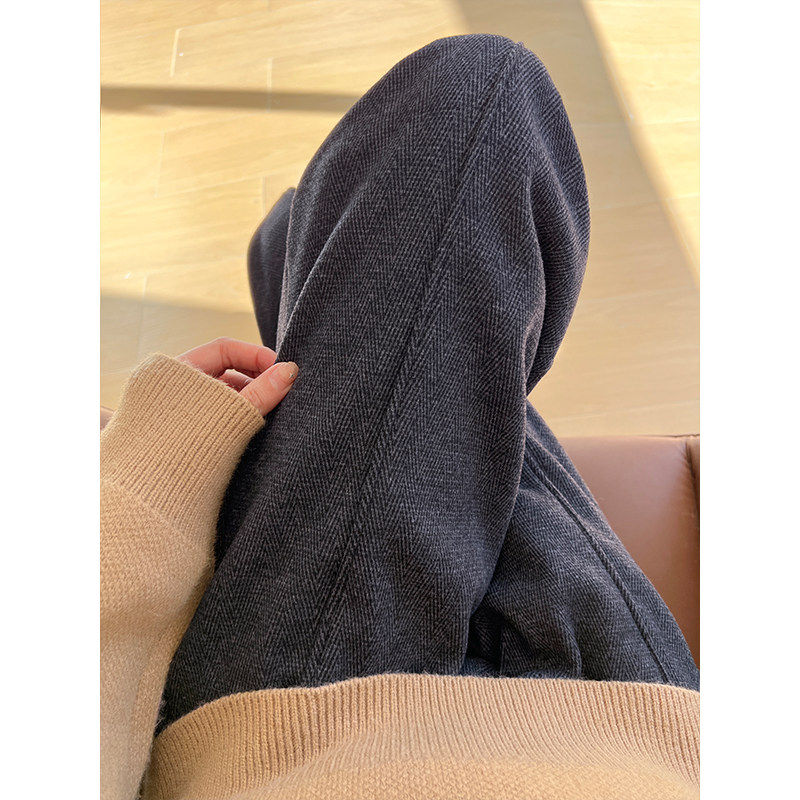 大码胖mm人字纹毛呢阔腿裤女冬季加绒梨形身材高腰遮垮显瘦直筒裤,女装/女士精品,大码裤装,淘宝优惠券,粉丝福利购,淘宝优惠卷