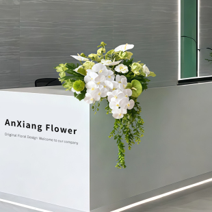 公司前台花艺摆件假花艺台花商务庆典立柱仿真花空调上的装饰摆花