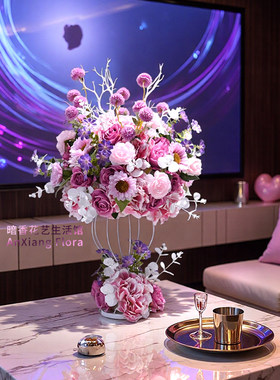 高档KTV生日布置桌花仿真花摆件