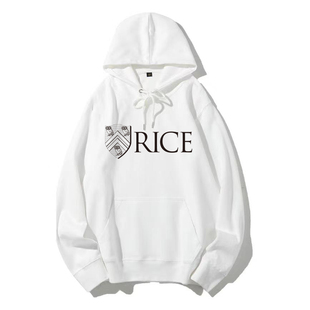 美国莱斯大学 university周边纪念品加绒大学生班服 套头卫衣Rice