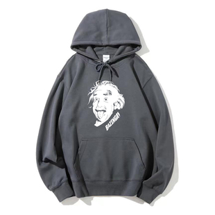 爱因斯坦卫衣谢尔顿BAZINGA吐舌头经典款连帽卫衣纯色嘻哈风加绒