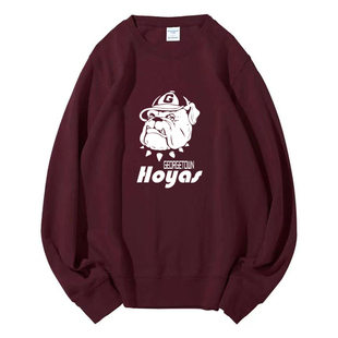 乔治城大学圆领卫衣Georgetown University纪念卫衣斗牛犬冬班服