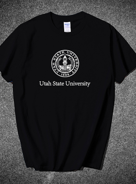 美国犹他州立大学T恤短袖Utah state University纪念品留学生夏款