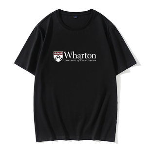 宾州大学沃顿商学院T恤文化衫班服纪念品圆领纯棉短袖情侣半袖
