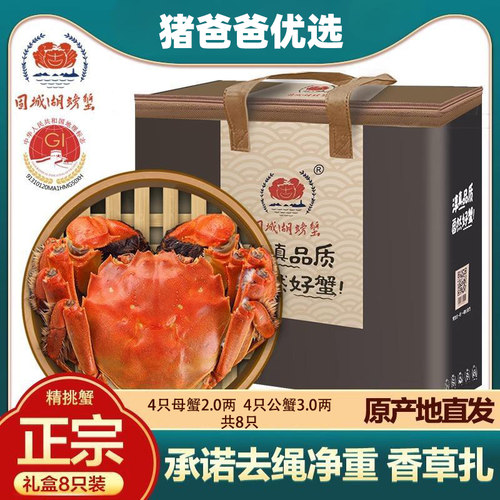 活蟹全公蟹鲜活大闸蟹礼盒装