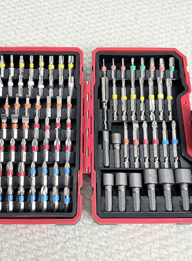 捡漏83件套批头彩虹魔盒套装内六角梅花电动螺丝刀手电钻强磁起子