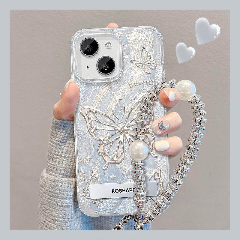 羽纱金属蝴蝶支架适用苹果15promax手机壳华为mate60pro新款荣耀100女OPPORe高级感VIVOX100小众小米14,3C数码配件,手机保护套/壳,淘宝优惠券,粉丝福利购,淘宝优惠卷