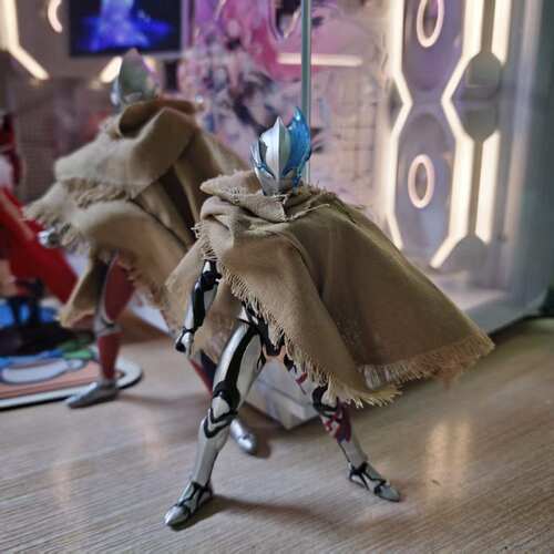 布鲁可赛罗麻袋披风1/12兵人粗麻布破碎带铁丝战损DIY自制披风