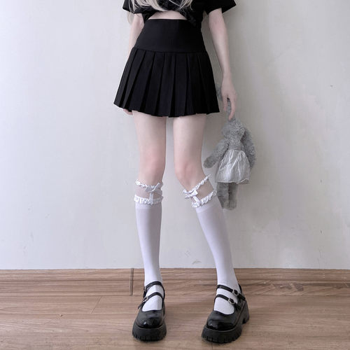 Lolita日系少女蝴蝶结天鹅绒蕾丝